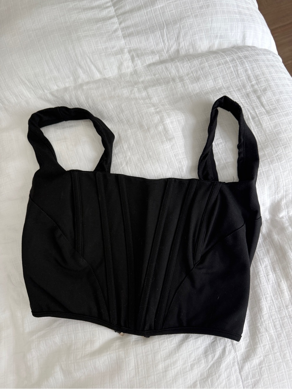 Showpo Black Structured Corset Crop Top